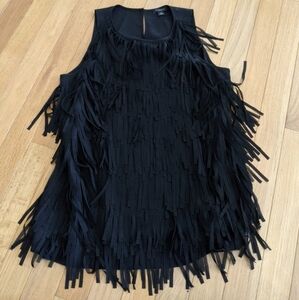 Ann Taylor Size 2 Black Blouse Tassel Feature